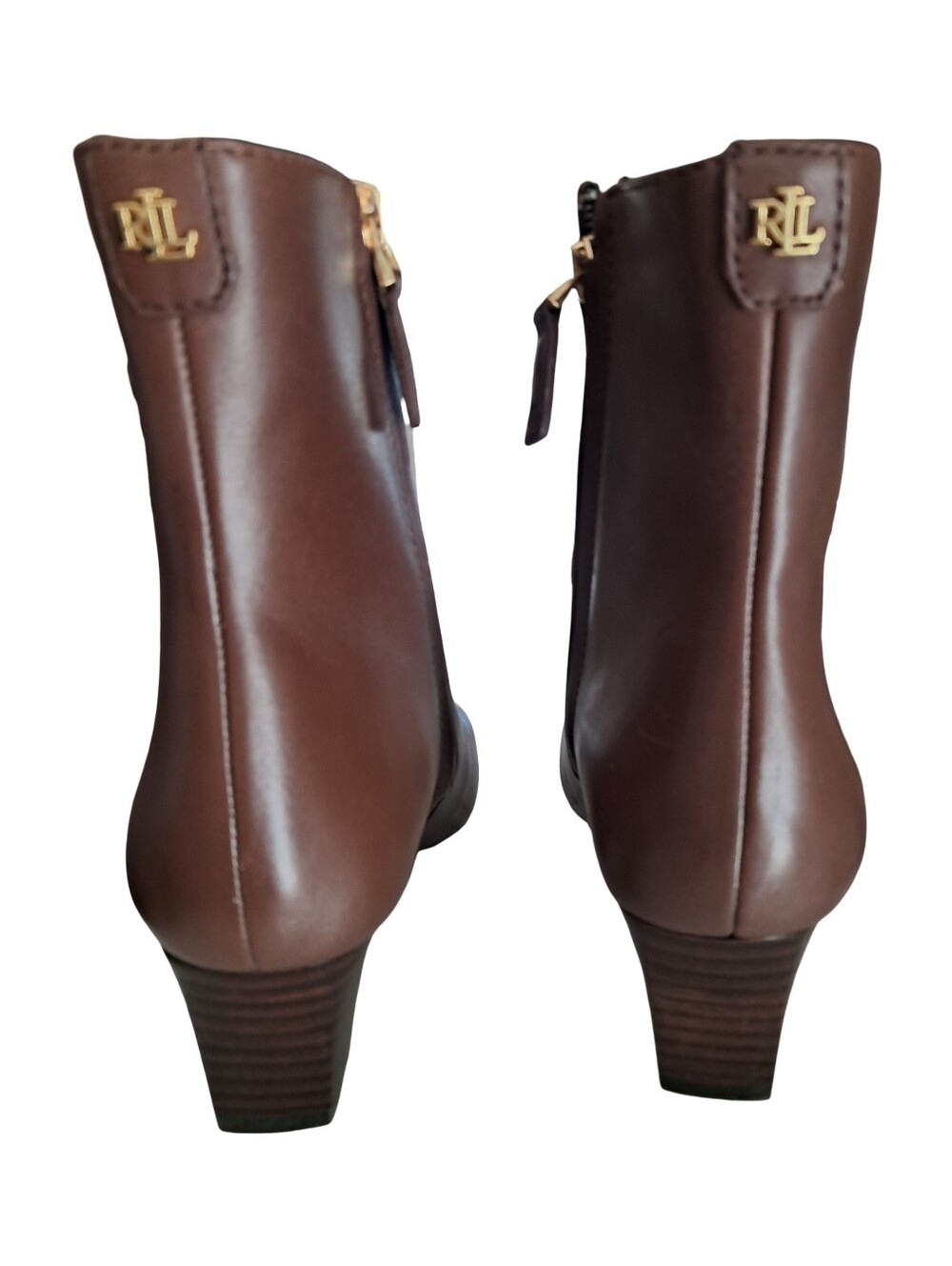 Lauren Ralph Lauren Willa Ankle Leather Boots Women's Size 9.5 Dark Mahogany - Picture 5 of 8